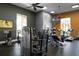 Community gym features workout machines, treadmills, and recumbent bikes with views of the outdoors at 637 Conservation Blvd, Groveland, FL 34736