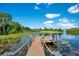 Waterfront property featuring a private dock with boat lift access, offering scenic lake views and recreational opportunities at 8336 Boyla Ct, Windermere, FL 34786