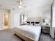 Spacious main bedroom showcasing a comfortable layout and access to the en-suite bathroom at 1003 Jack Nicklaus Ct, Kissimmee, FL 34747