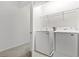 Convenient laundry closet with modern washer and dryer, plus shelving at 1242 Butterfly Orchid Rd, Davenport, FL 33837