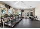 Well-equipped fitness center with treadmills, machines, TVs, and scenic views at 17398 Blazing Star Cir, Clermont, FL 34714