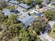 Bird's-eye view highlighting the arrangement of homes, parking, and lush trees within a residential complex at 2723 Beacon St, Eustis, FL 32726