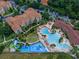 Aerial view of resort-style pool, splashpad and amenities in the community at 2784 Almaton Loop # 301, Kissimmee, FL 34747