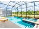 Relaxing screened-in pool and spa area with lush landscaping at 2807 Bookmark Dr, Kissimmee, FL 34746