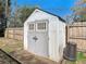 A backyard storage shed with double doors providing space for tools and garden equipment at 3252 Noah St, Deltona, FL 32738