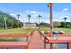 View from a wooden dock showing a kayak rack, a sink and the community building in the background at 4268 Lake Underhill Rd # 4, Orlando, FL 32803