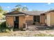 Backyard with storage shed and brick patio at 46 Smyrna Dr, Debary, FL 32713