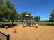 Community playground with multiple slides, climbing apparatus, and play equipment, surrounded by mature trees at 5771 Mangrove Cove Ave, Winter Garden, FL 34787
