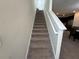 Carpeted stairway leading to the upper level, showcasing a clean and modern design with white railings at 5771 Mangrove Cove Ave, Winter Garden, FL 34787