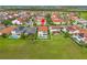Birds eye view of the property highlights the pool and yard space plus the surrounding neighborhood at 8025 Topsail Pl, Winter Garden, FL 34787