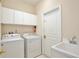 Functional laundry room with modern washer and dryer at 9102 Shadowbrook Trl, Orlando, FL 32825