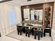 Elegant dining area showcasing modern decor and a chic wine display at 10032 Brocksport Cir, Gotha, FL 34734