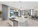 Spacious kitchen with island seating, stainless appliances, seamlessly connects to outdoor pool and indoor living areas at 13346 Alderley Dr, Orlando, FL 32832
