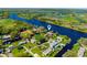 Aerial view of community showing the home's location on the river at 2112 Shady Ln, Geneva, FL 32732