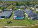 Aerial view of a home with a screened pool enclosure and manicured backyard at 2487 Ridgemoor Dr, Orlando, FL 32828