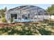 Relaxing screened-in pool area features ample seating and well-maintained landscaping at 2511 Chatham Cir, Kissimmee, FL 34746