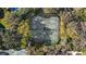 Aerial view of tennis courts surrounded by trees in a lovely residential area at 3352 Park Grove Ct, Longwood, FL 32779