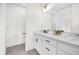 Modern bathroom with double vanity, sleek fixtures, and natural light at 927 City Walk Ln, Oviedo, FL 32765