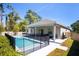 Backyard featuring an in-ground pool with a safety fence and a covered patio with furniture at 2050 1St Ave, Deland, FL 32724