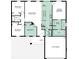 Floor plan showing four bedrooms, two baths, kitchen, great room, and two car garage at 2050 1St Ave, Deland, FL 32724