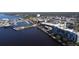 An aerial view of the waterway and downtown near the beautiful condominiums at 225 W Seminole Blvd # 213, Sanford, FL 32771