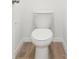 Close-up of a standard white toilet with wood-look vinyl flooring at 2917 Wild Olive Dr, St Cloud, FL 34772