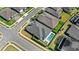 An aerial photograph of a home featuring a backyard swimming pool in a residential neighborhood at 3347 Hanging Tide St, Winter Garden, FL 34787