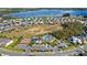 Aerial view of the community amenities, pool, clubhouse, and playground at 3347 Hanging Tide St, Winter Garden, FL 34787