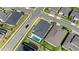 Aerial view of a home with a backyard swimming pool and neatly landscaped yard near a residential area at 3347 Hanging Tide St, Winter Garden, FL 34787