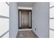 Close-up of the elegant front door with sidelights and neutral-toned exterior at 3347 Hanging Tide St, Winter Garden, FL 34787