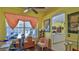 Inviting home office with natural light, views of the backyard pool, and stylish decor at 5776 Falling Tree Ln, Port Orange, FL 32127