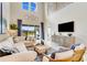 Stylish living room with soaring ceilings, modern furnishings, and an inviting open-concept layout at 1224 Teal Creek Dr, St Cloud, FL 34771