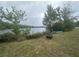 Backyard with lake view, fire pit, chair and paddle board at 123 Breezy Oaks Ct, Davenport, FL 33896