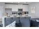 Modern kitchen with white cabinetry, stainless steel appliances, and a large island at 1234 Sand Torch Cir, Davenport, FL 33837
