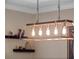 Rustic industrial-style chandelier with exposed Edison bulbs, adding character to the room at 14172 Hutchinson St, Winter Garden, FL 34787