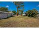 Lush backyard with mature trees, offering shade and privacy at 1607 India Palm Dr, Edgewater, FL 32132