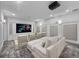 Comfortable home theater with reclining seats, a large screen, and soundproofing panels at 1707 Stetson Ct, Longwood, FL 32779