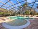 Large enclosed pool with in-water seating and steps with mature trees surrounding the area at 1707 Stetson Ct, Longwood, FL 32779
