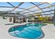Enclosed pool with connecting hot tub, lounge chairs, and view of house at 425 N Pine Meadow Dr, Debary, FL 32713