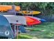 Colorful kayaks stored on a rack near the community waterfront at 638 Maple Oak Cir # 112, Altamonte Springs, FL 32701
