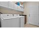 Laundry Room featuring updated washer/dryer and lots of overhead storage at 8706 Irmastone Way, Orlando, FL 32817