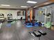 Community gym space with treadmills, weights, and workout equipment on a wood floor at 373 Caribbean Dr, Davenport, FL 33897