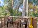 Relaxing outdoor deck area surrounded by lush greenery offers a tranquil space at 500 Forest Lake Dr, Altamonte Springs, FL 32714