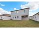 Exterior back of the house, highlighting the lawn and patio at 5719 Cattle Ranch Dr, St Cloud, FL 34771