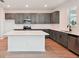Modern kitchen features gray cabinets, stainless steel appliances, and a white countertop island at 5719 Cattle Ranch Dr, St Cloud, FL 34771