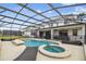 Screened in pool and spa with outdoor lounge furniture at 3881 Sonoma Blvd, Kissimmee, FL 34741