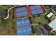 Aerial view of community tennis and basketball courts with lush landscaping and nearby pool area at 10257 Henbury St, Orlando, FL 32832