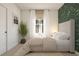 Serene bedroom with floral accent wall, a cozy bed and bright window at 13252 Sw 85Th Cir # 58, Ocala, FL 34473