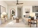 Open-concept living area with modern furniture, neutral colors, stylish decor, and lots of natural light at 13252 Sw 85Th Cir # 58, Ocala, FL 34473