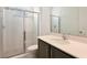 Modern bathroom featuring a glass-enclosed shower, granite countertops, and sleek fixtures for a luxurious feel at 2354 Broadbrook Dr, St Cloud, FL 34771